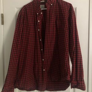 JCrew green and red plaid button down skirt XL